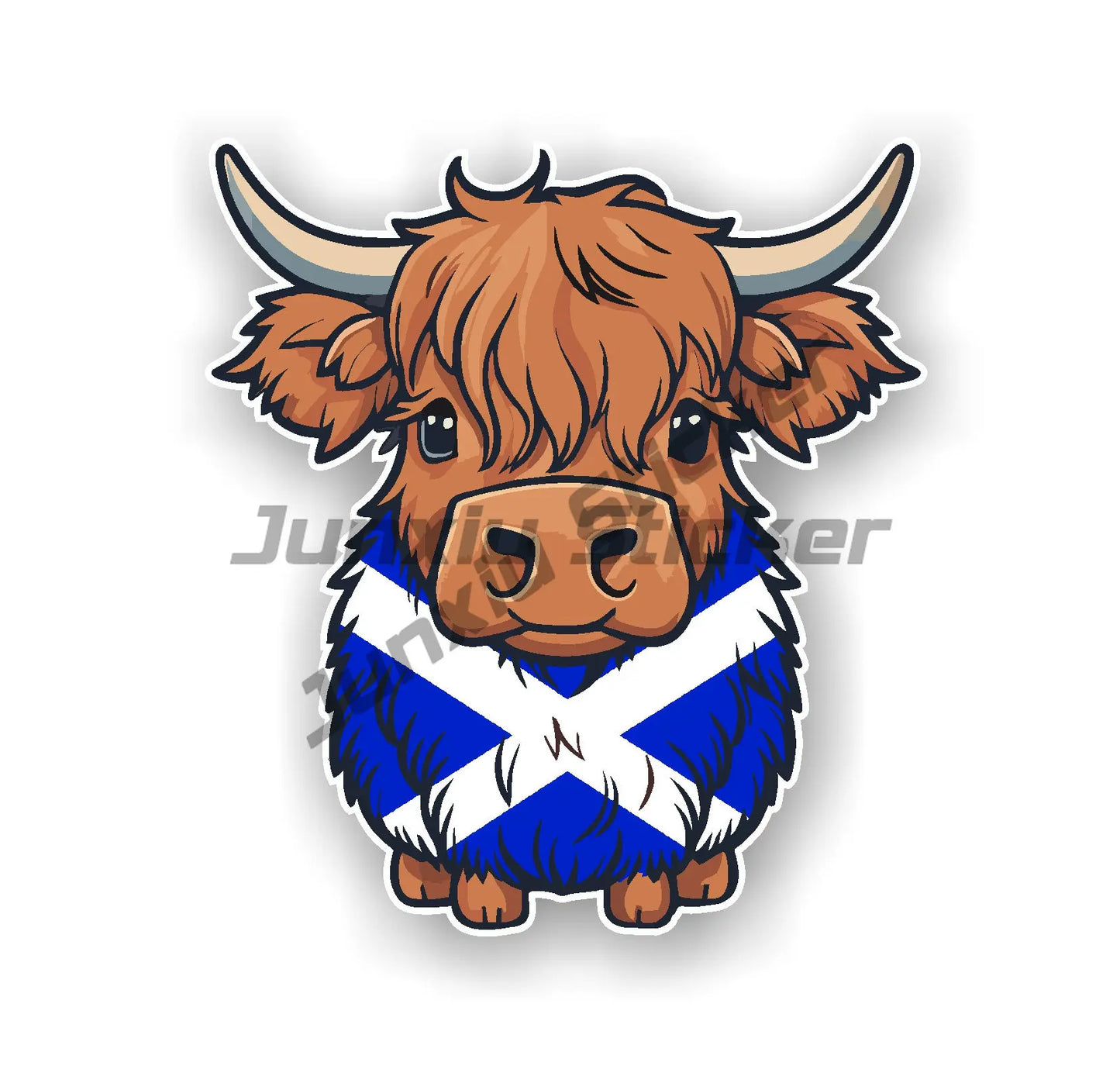 Funny Highland Cow Vinyl Stickers Cute Sheep Lamb with Scottish Flag St Andrews Flag Vinyl Decal Car Van Toolbox Caravan Laptop