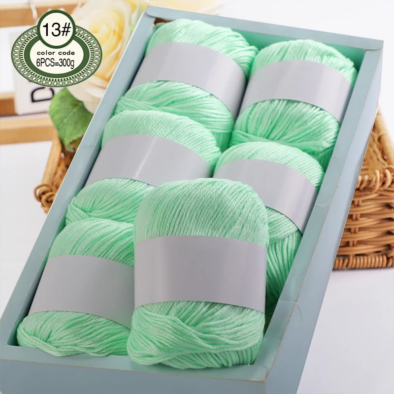 6pcs/Set Luxury Silk Blend Yarn, 50g Each, Soft Knitting Yarn Suitable For Sweaters, Baby Blankets And Scarves, Multiple Colors