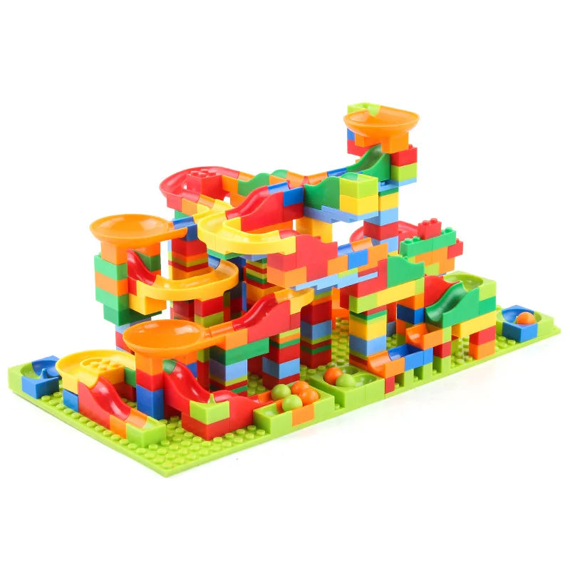 84-504PCS Marble Race Run Blocks Maze Ball Track Toy Compatible city Building Blocks Funnel Slide Blocks Toys DIY Bricks Toys