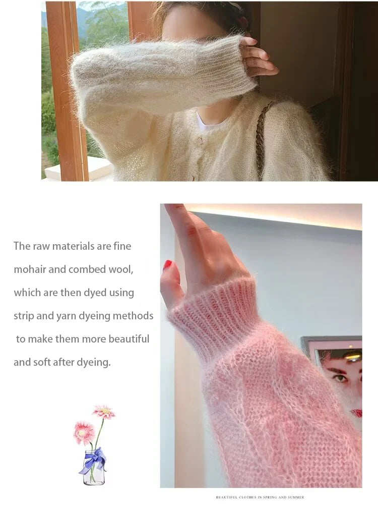 Luxury mohair blend yarn, soft merino wool blend, DIY knitting and crochet projects, containing 45% mohair, 40% merino wool, 15%