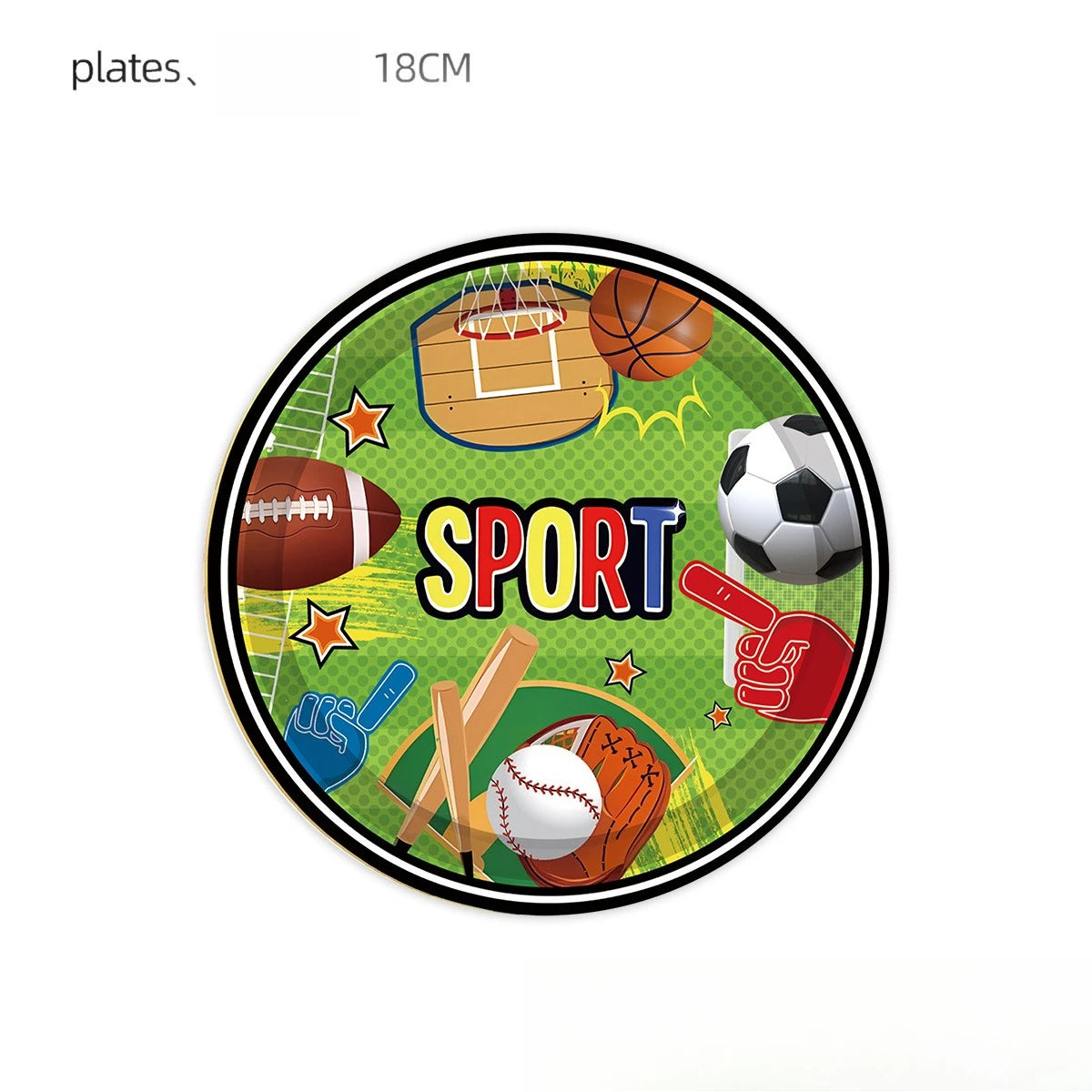 20pcs Rugby Football Basketball Baseball Sports Themed Birthday Party Decoration Tableware Set Holiday Party Decoration Supplies