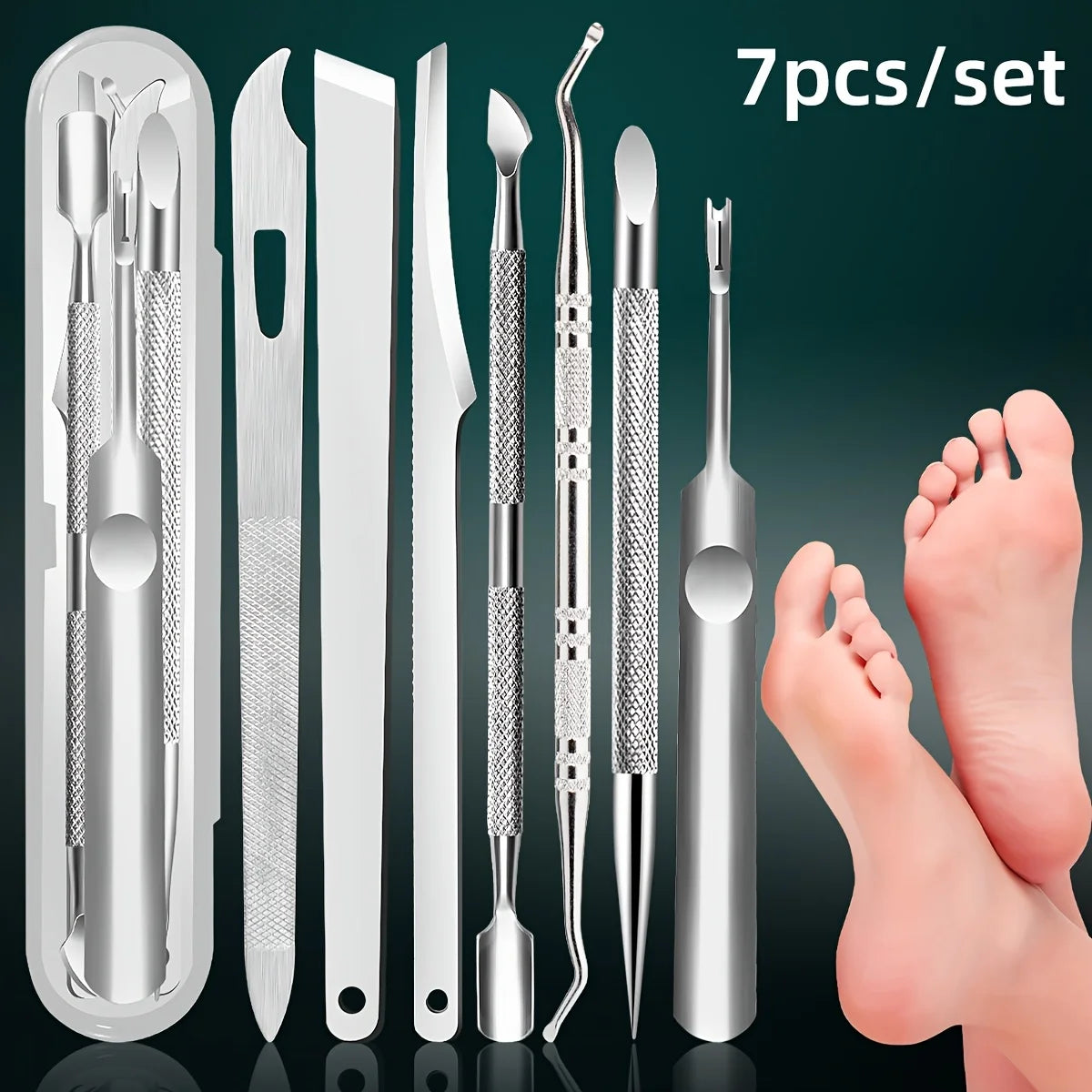 1/7pcs Stainless Steel Nail Care Kit: Precision Cuticle Remover Trimmer Set Includes Nail File Cleaner Perfect Gift for Women