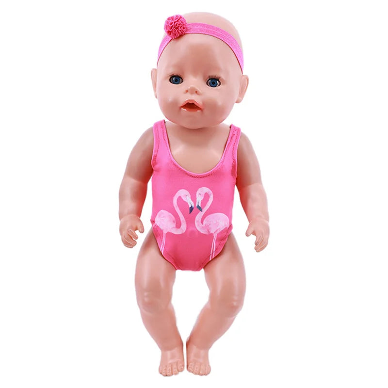 Multi-style Doll Swimsuit Cute Seaside Outfit For 43CM Baby Doll&18Inch American Doll Accessories,Our Generation Girl Gifts Toys
