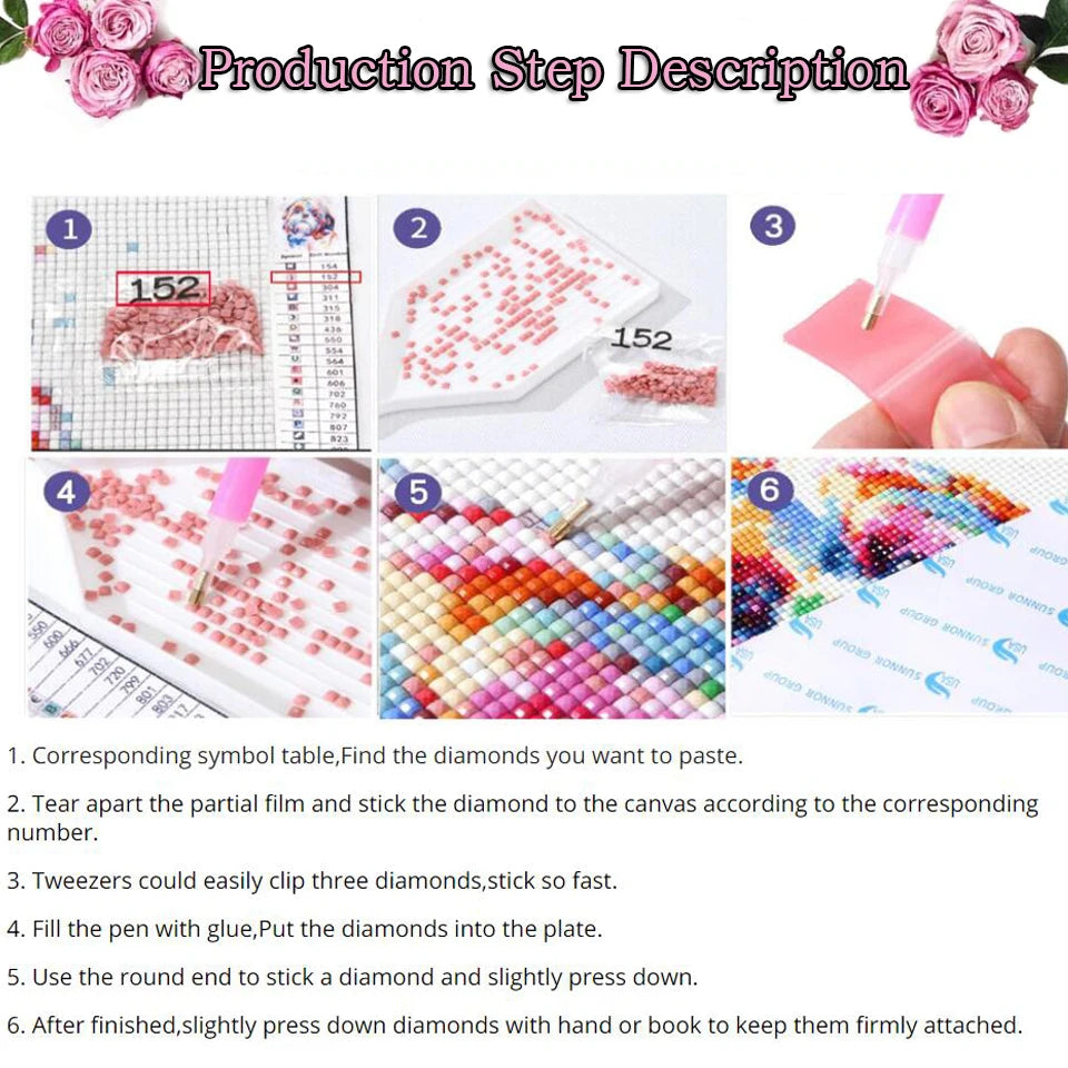 5D DIY Diamond Art Blooming White Magnolia Flowers Golden Leaves Diamond Mosaic Paintings Full Drill Diamond Embroidery Decor