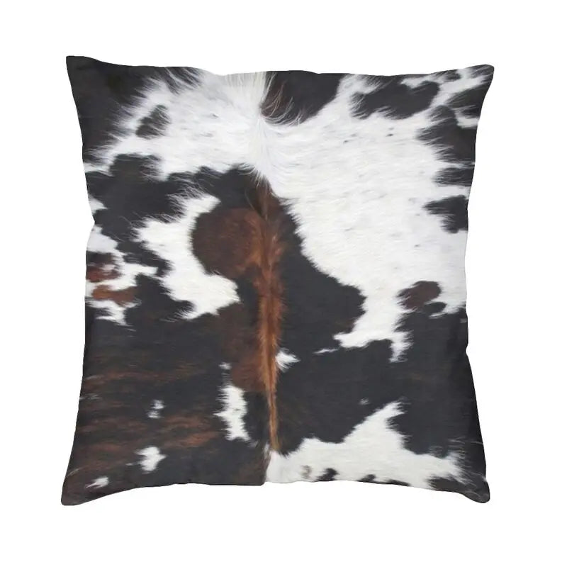 Hot Sale Scottish Highland Cow Cowhide Texture Cushion Cover 3D Print Animal Hide Leather Throw Pillow Case Sofa Car Home Decor