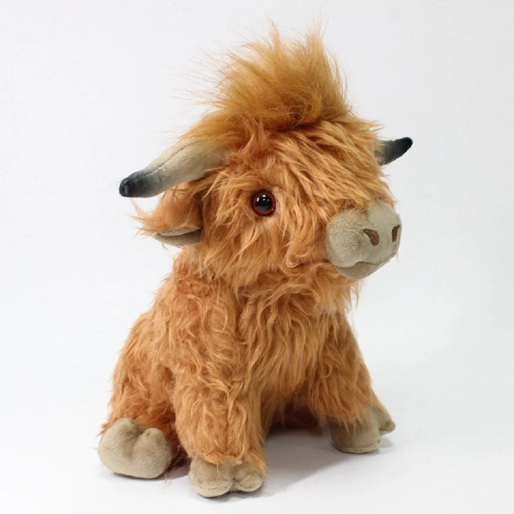 Cute Highland Cow Plush Toys Stuffed Animal Toy Dolls Simulation Long Hair Cow Plush for Kids Birthday Gift Home Decoration