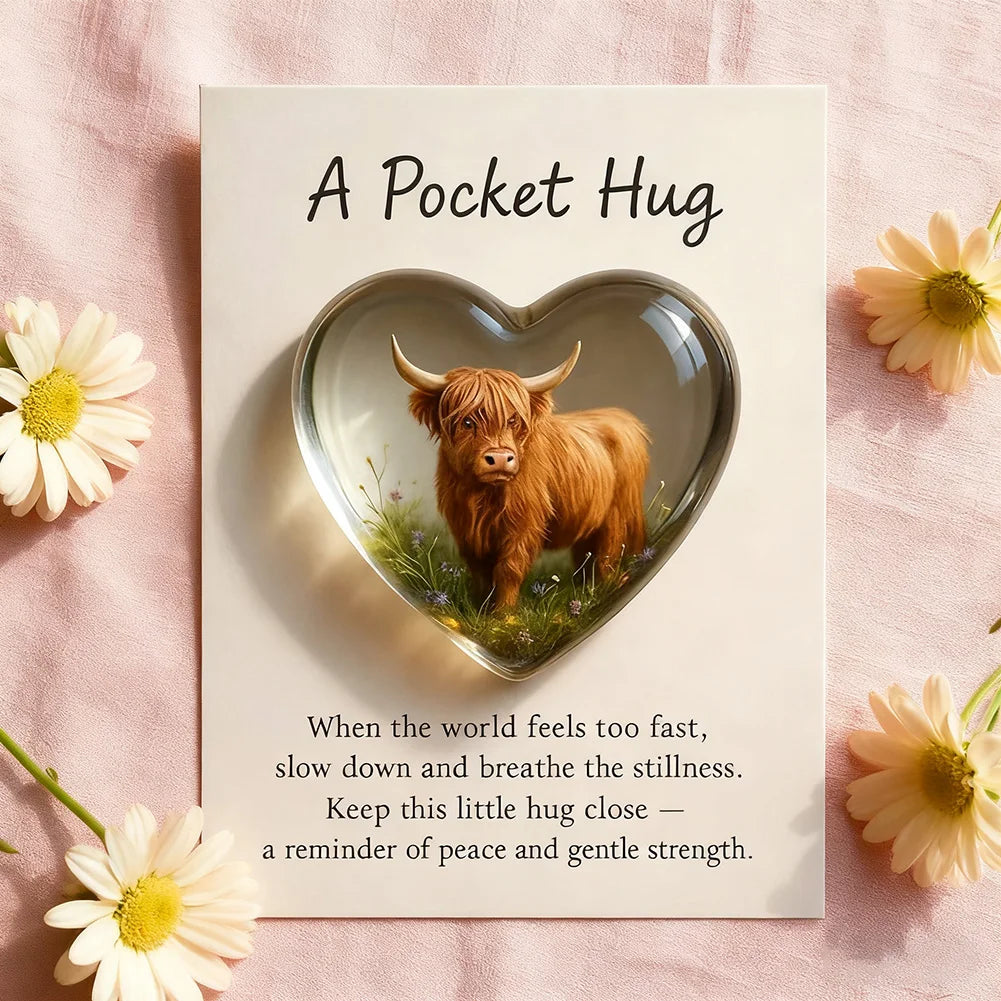 Highland-Cow Collectible Desk Ornament Thoughtful Present For Any Occasion. Thoughtful Present Presentation