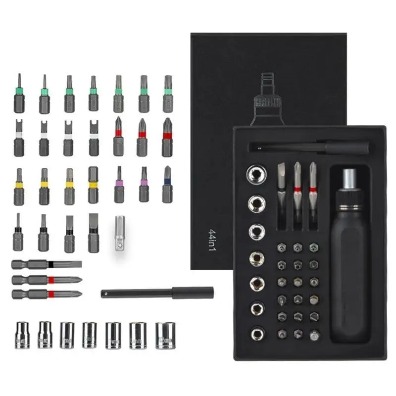 R9UF Screwdriver Ratchet Screw Driver Set Upgraded Capacity 9 in 1 / 37 in 1 Bits Press Type Magazine Design