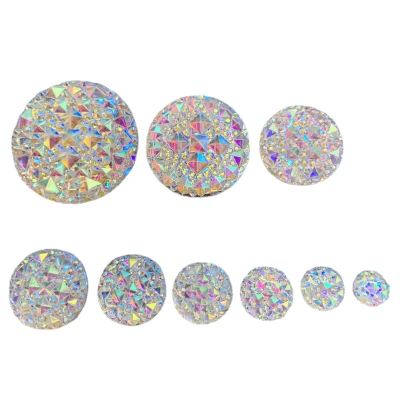 8mm&10mm&12mm&14mm&16mm&18mm&20mm&25mm&30mm AB Resin Flatback Rhinestones Round Crystal Stones  Strass for DIY Crafts