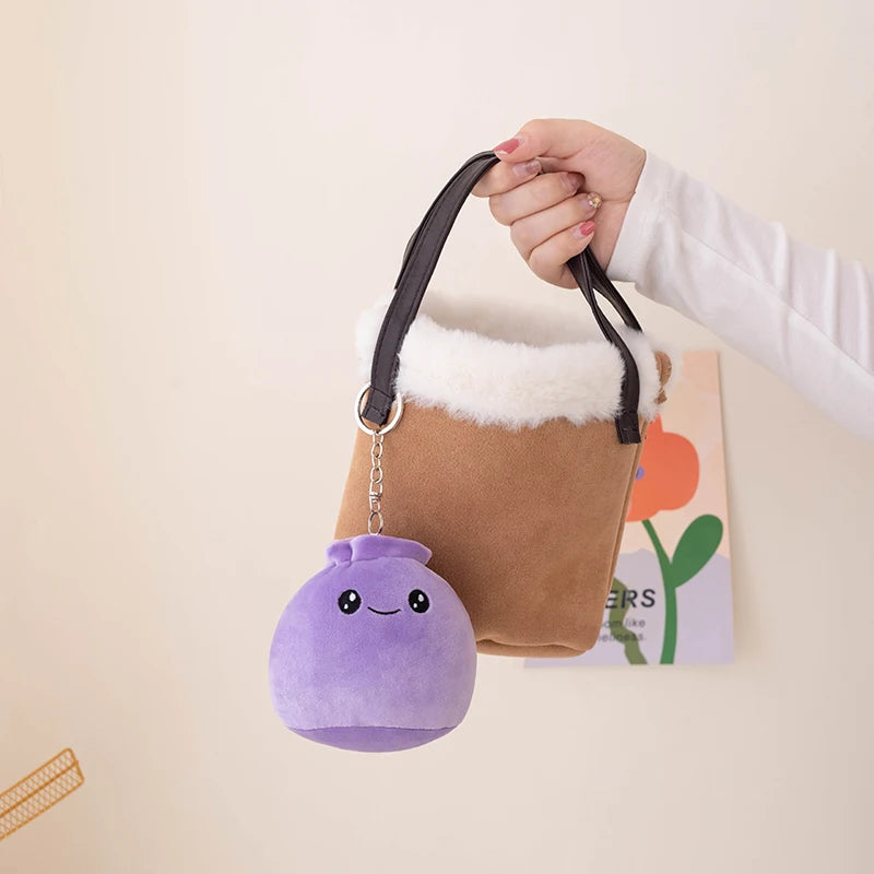 11cm Mini Rice Bao Steamed Stuffed Bun Plush Dumplings Keychain Cute Bag Pendant Decoration