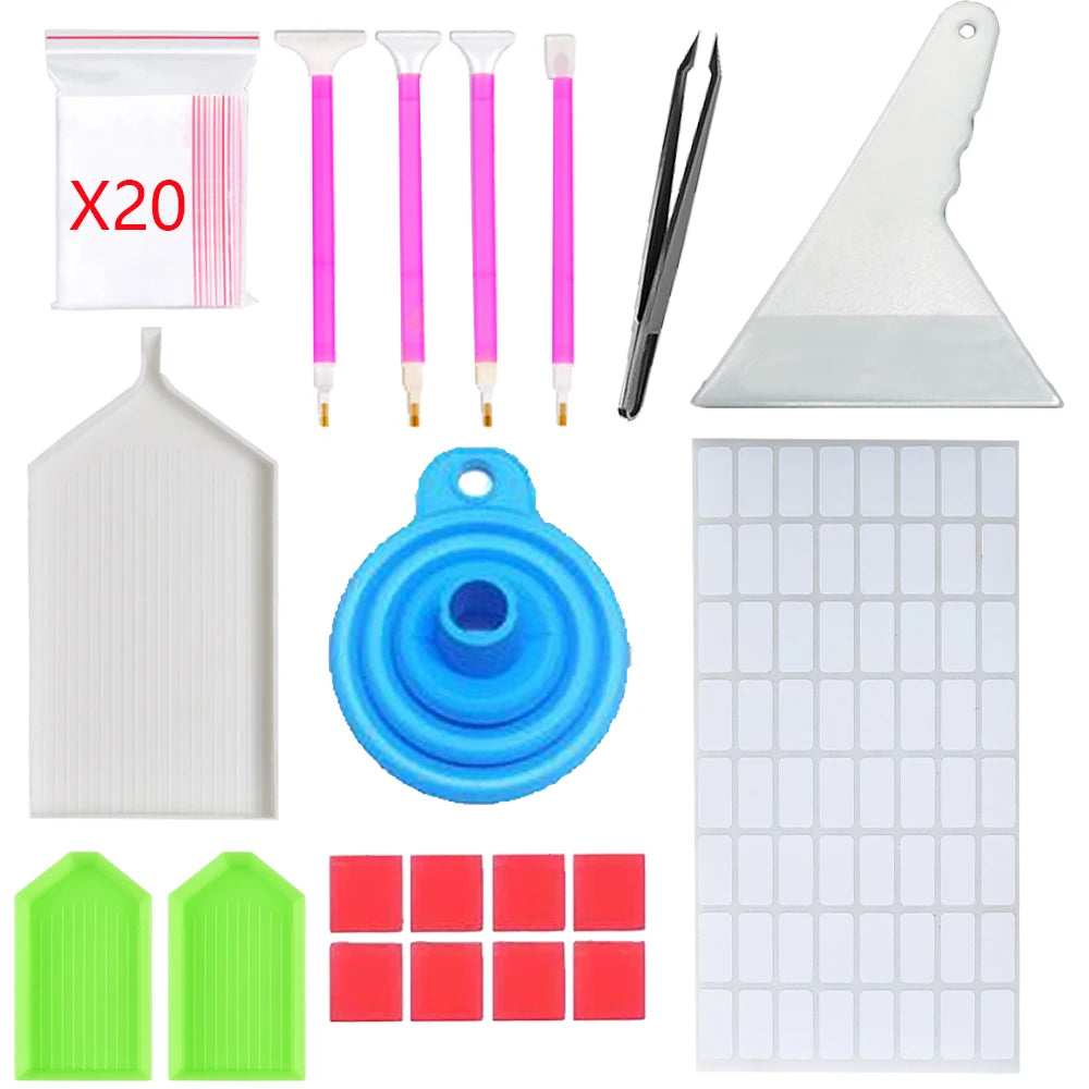 Complete 5D Diamond Painting Set Including Tools and Dot Drill Pen - DIY Craft Kit for Diamond Painting Creations
