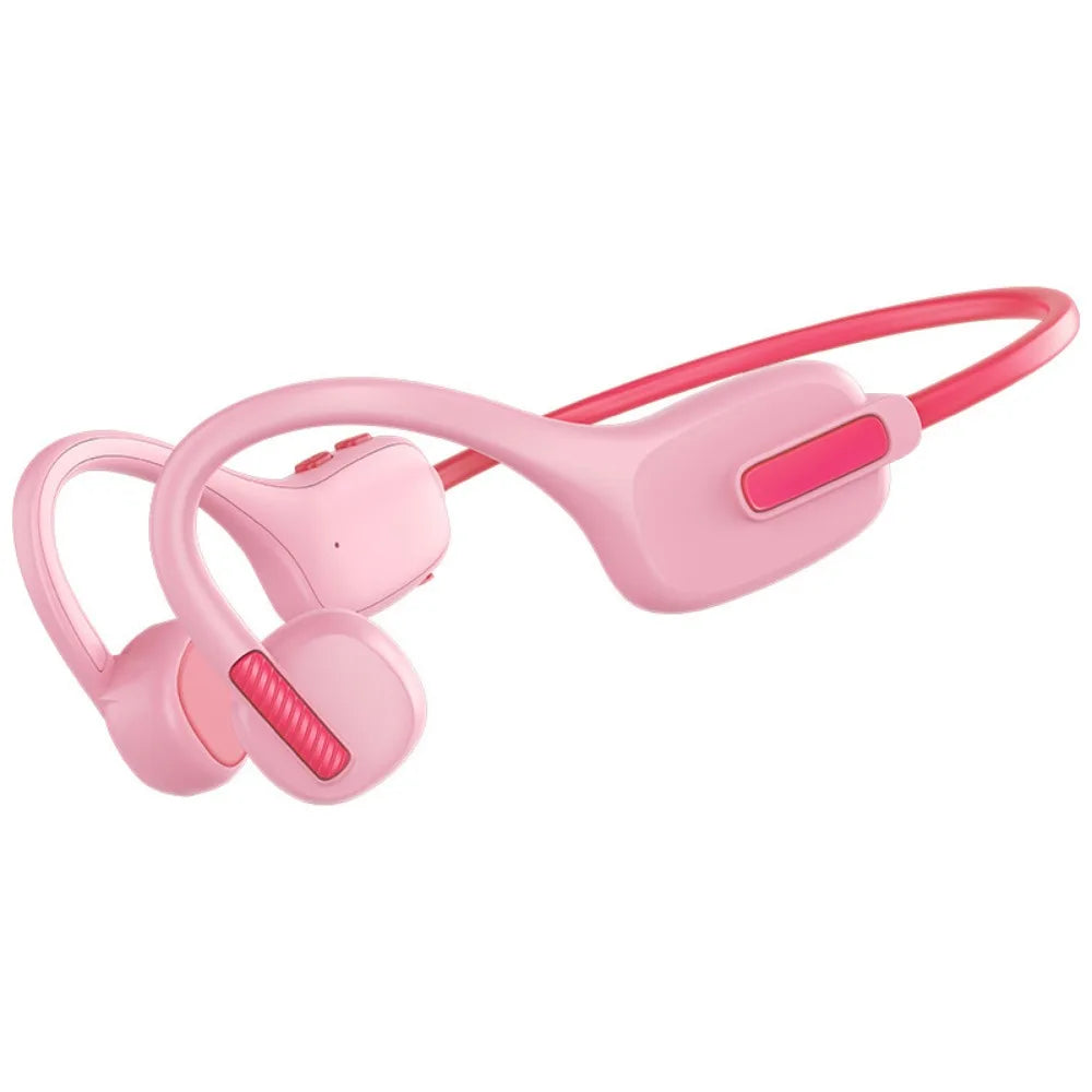 Hands-free Kids Bluetooth Headphones Earbuds Built-in 8GB Bone Conduction Headphone Stereo Sound Adjustable