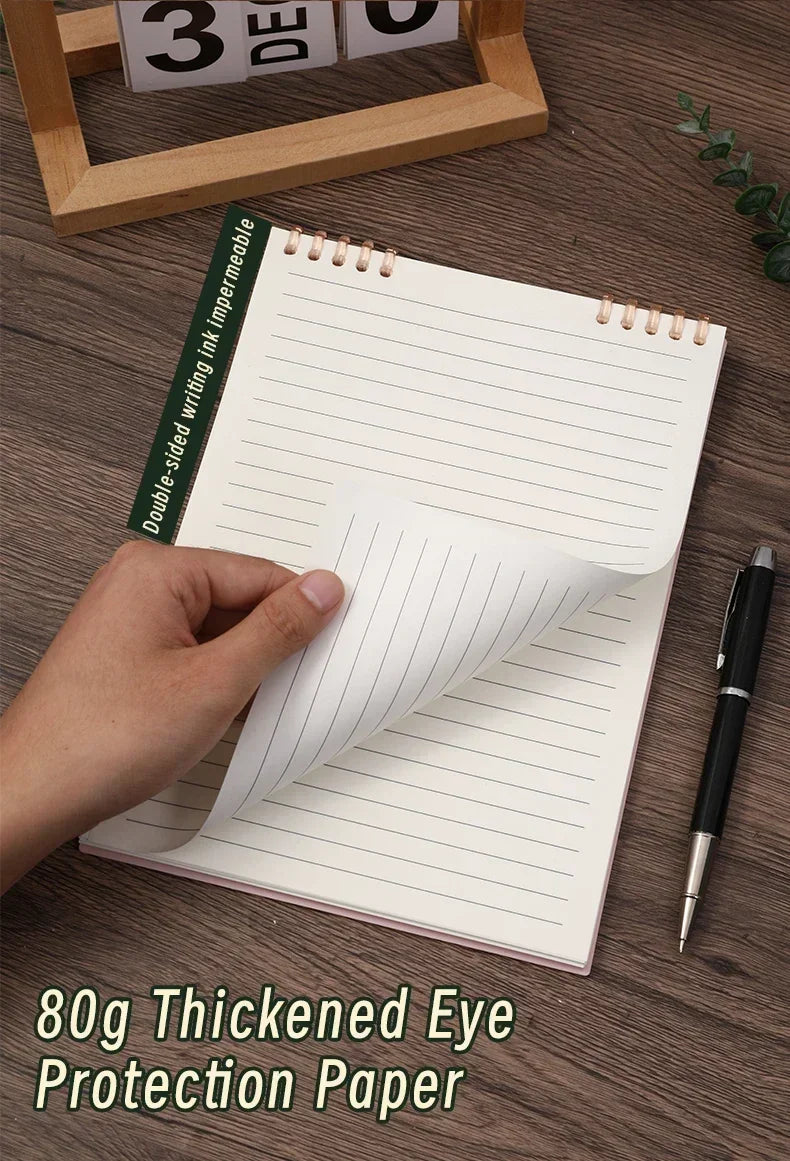 A5 60 Sheets Thick Notebook Spiral Binding Loose-leaf Notebooks with Lines Pages