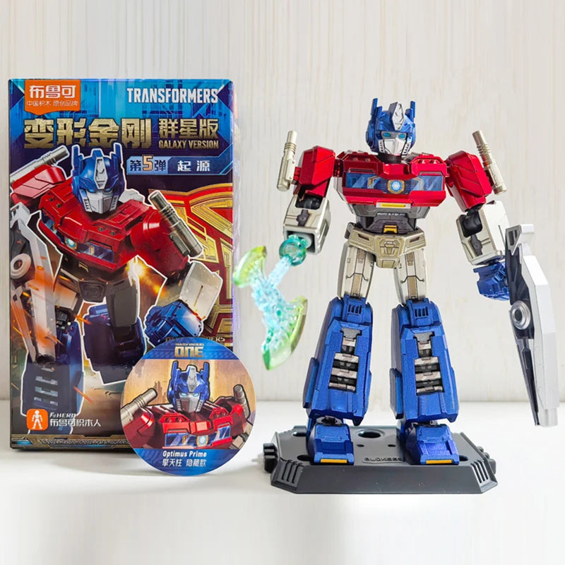 Blokees Transformers One Anime Movies Optimus Prime Bumblebee Starscream Soundwave Shockwave Cartoon Anime Robot Assembled Toy