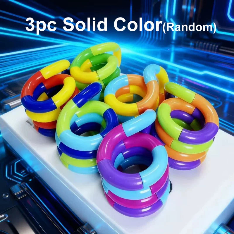 1/3/5pcs Deformable Rope Crystal Twist Rope Pressure Stress Relief Toys Rrainbow Color Deformation Rope Knot Anti Stress Toys