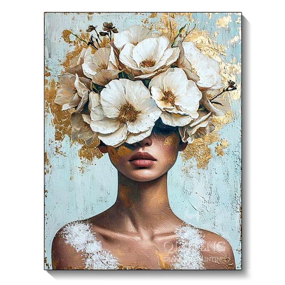 5D Diamond Painting Suitable for Adult Beginners Flowers Women Diamond Art Kit DIY Home Wall Decoration Crafts