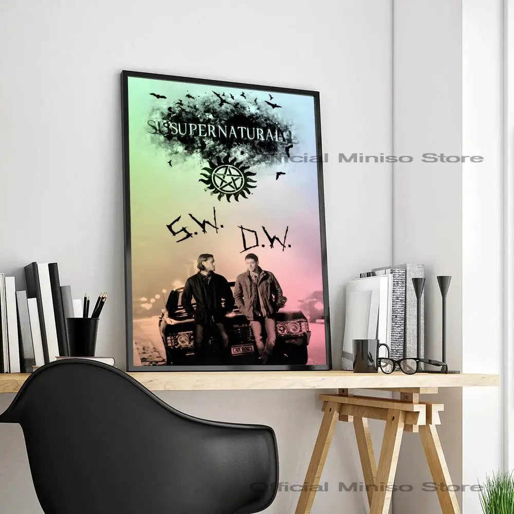 1pc Tv Show Supernatural Poster Self-adhesive Art Waterproof Paper Sticker Coffee House Bar Room Wall Decor