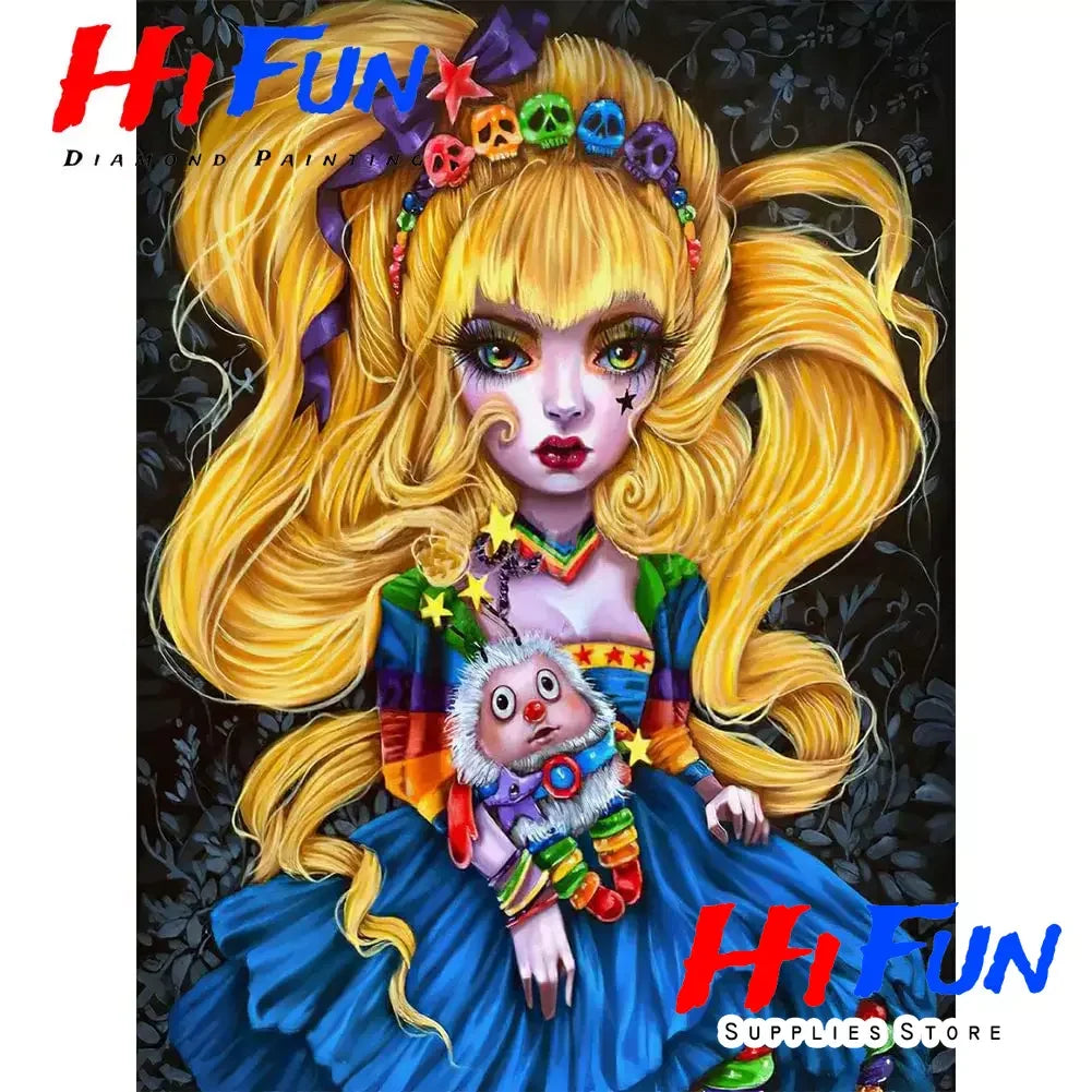 5D Diamond Painting Goth Girls Wonderland Collection Bizarre Art Full Square Diamond Embroidery Cross Stitch Diamond Mosaic Kit