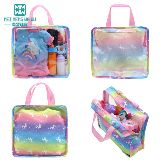 Doll accessories for 15-17inch new born doll backpack seat towel blanket Toy diaper Panties bag