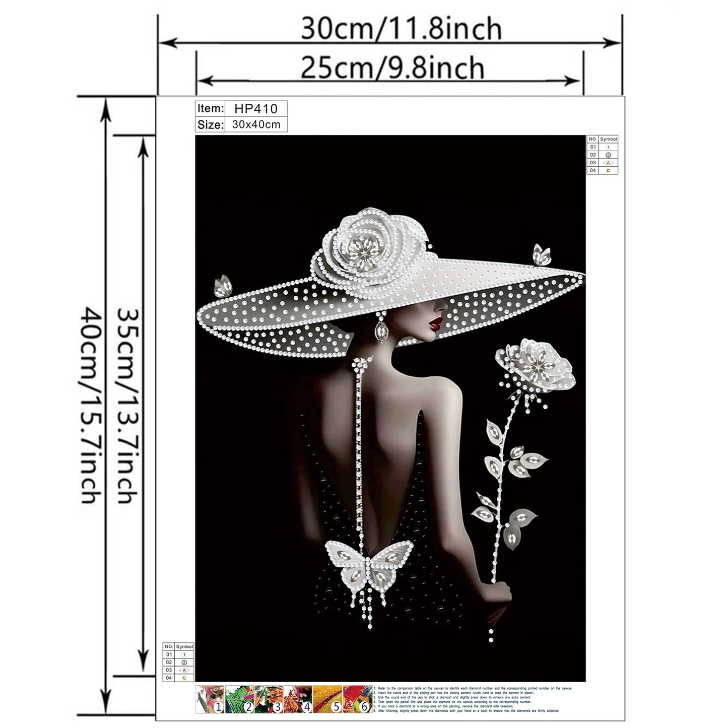 Beauty Special Shaped 5D DIY Partial Drill Diamond Art Kit for Adults Beginners Home Decor Crystal Diamond Art 11.81x15.75inch