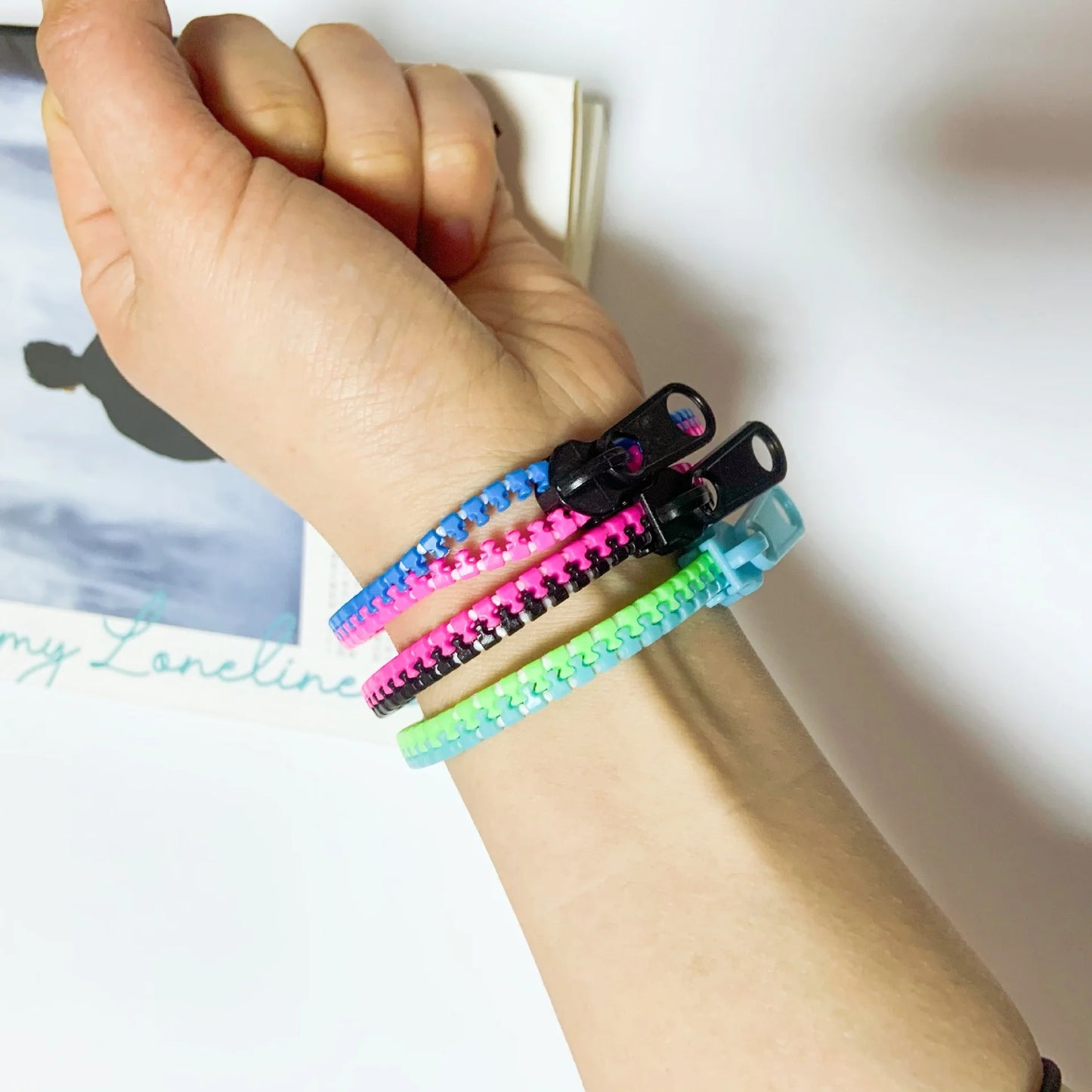 15Pc Colorful Antistress Zipper Bracelet Sensory Fidget Toy for Kids Birthday Party Favors Baby Shower Goodie Bag Halloween Gift