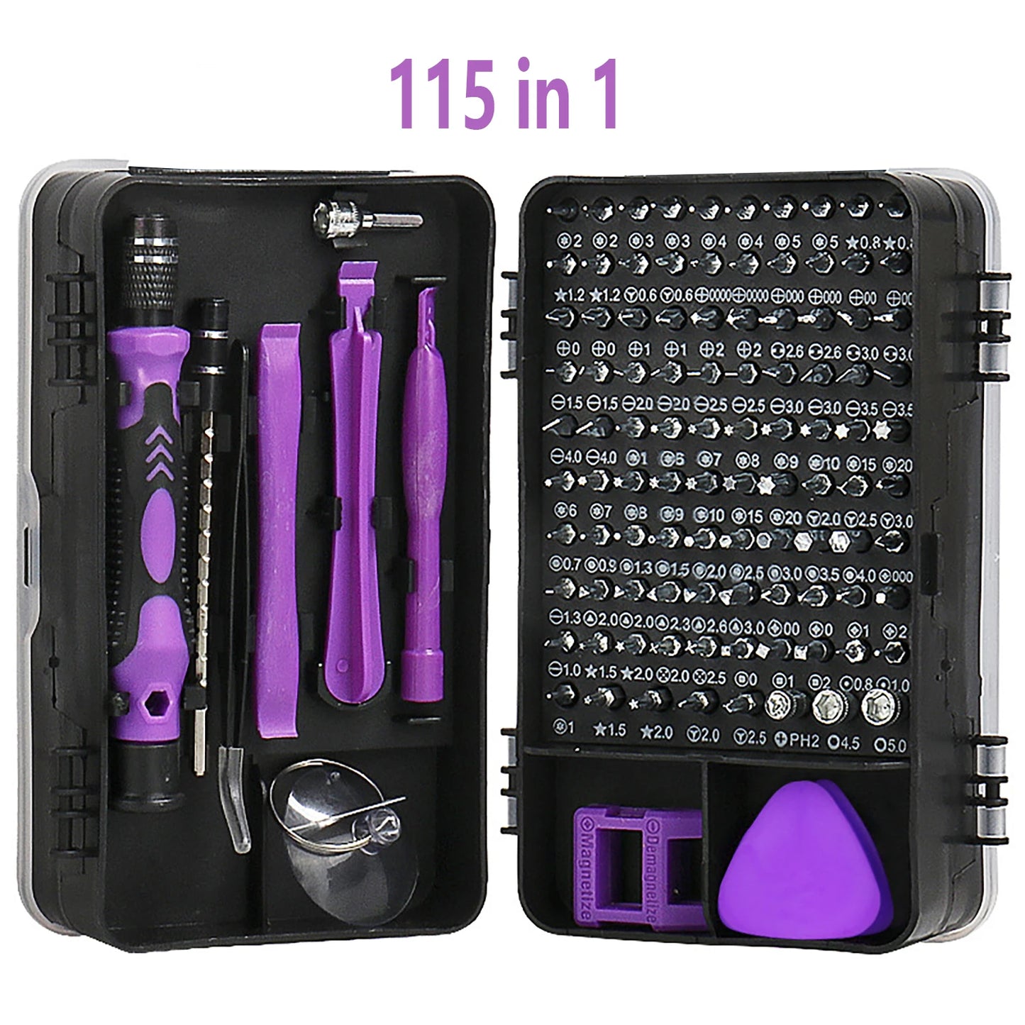 115-in-1 Precision Screwdriver Set, Professional Multi-Functional Repair Tool, with 98 Magnetic Screwdriver Bits, Suitable for iPhone and Glasses