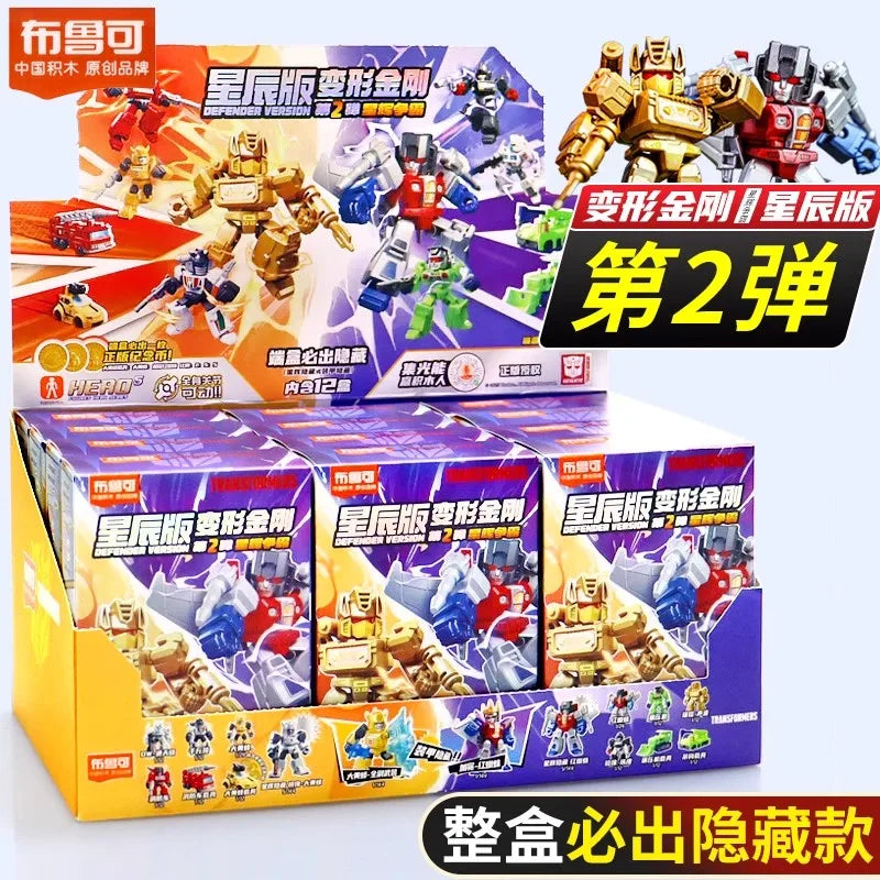 Blokees Transformers Defender Series Starry Edition V2 Optimus Prime Megatron Starscream Bumblebee Assembly Blocks Toy Kid Gifts