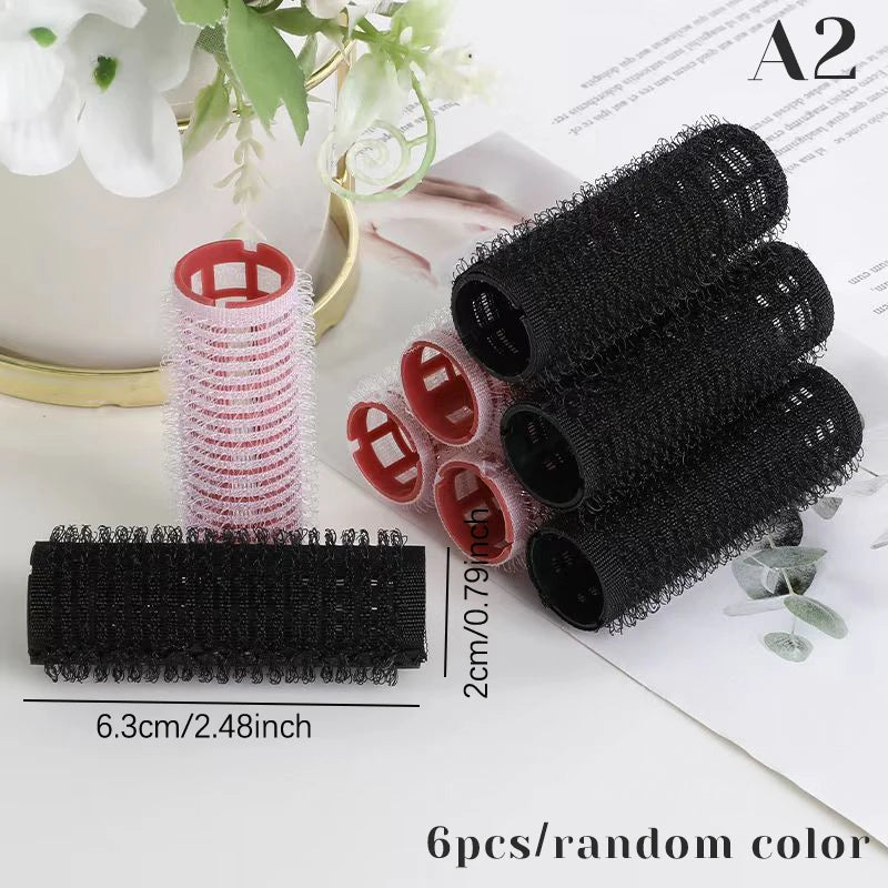 Hair Roller Set 6Pcs Self Grip Heatless Hair Curler Different Size No Heat Self-adhesive Curling Hairdressing Styling Tool