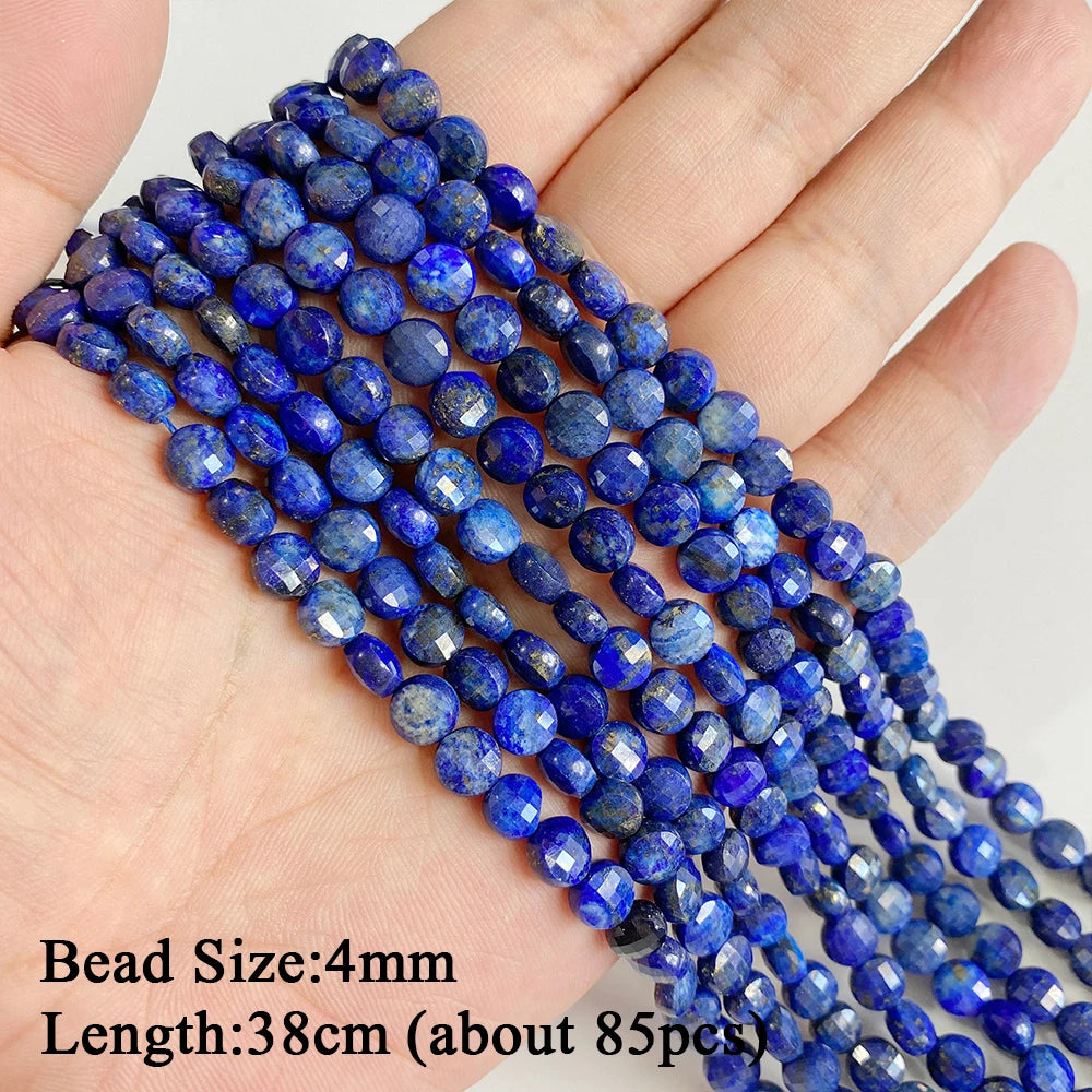 Natural Lapis Lazuli Healing Stone Bead Handmade Necklace Bracelet Bead Accessories For DIY Wisdom,Confidence,Prosperity Jewelry