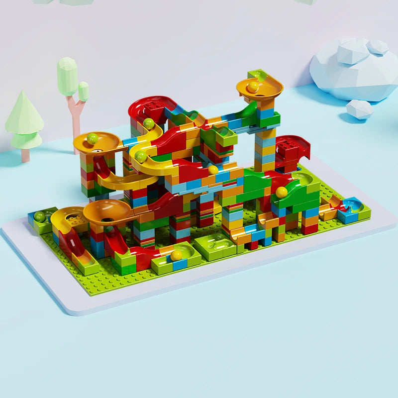 1000pcs Marble Run Building Blocks Bulk Set STEM Educational Toy for Kids Creative DIY Race Track Construction Kit for Learning