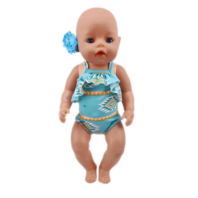 Multi-style Doll Swimsuit Cute Seaside Outfit For 43CM Baby Doll&18Inch American Doll Accessories,Our Generation Girl Gifts Toys