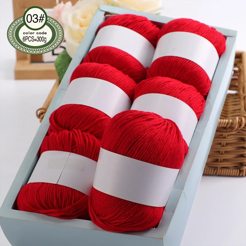 6pcs/Set Luxury Silk Blend Yarn, 50g Each, Soft Knitting Yarn Suitable For Sweaters, Baby Blankets And Scarves, Multiple Colors
