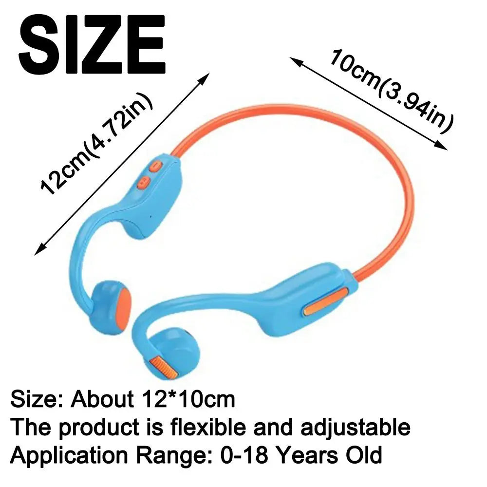 Hands-free Kids Bluetooth Headphones Earbuds Built-in 8GB Bone Conduction Headphone Stereo Sound Adjustable