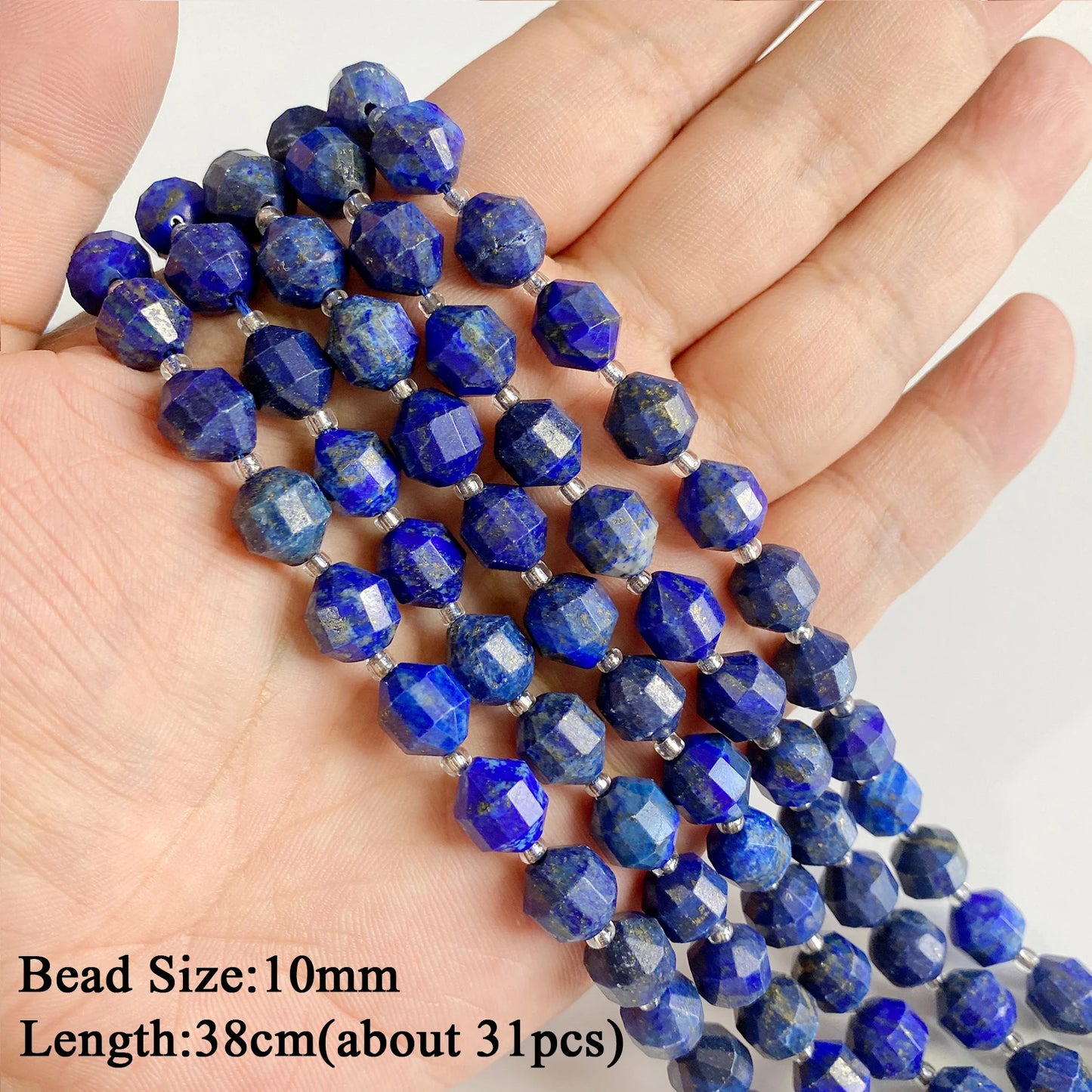 Natural Lapis Lazuli Healing Stone Bead Handmade Necklace Bracelet Bead Accessories For DIY Wisdom,Confidence,Prosperity Jewelry