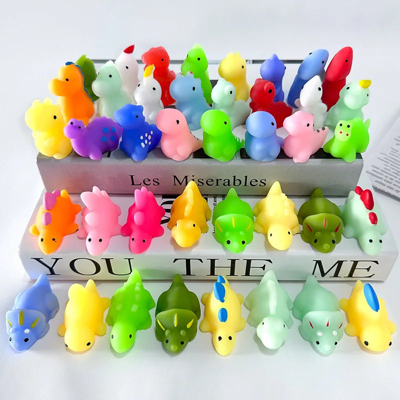 30PCS Mini Kawaii Dinosaur Mochi Squishy Fidget Toys For Kids Party Favors Gifts Regalos Cumpleaños Niños Para Invitados