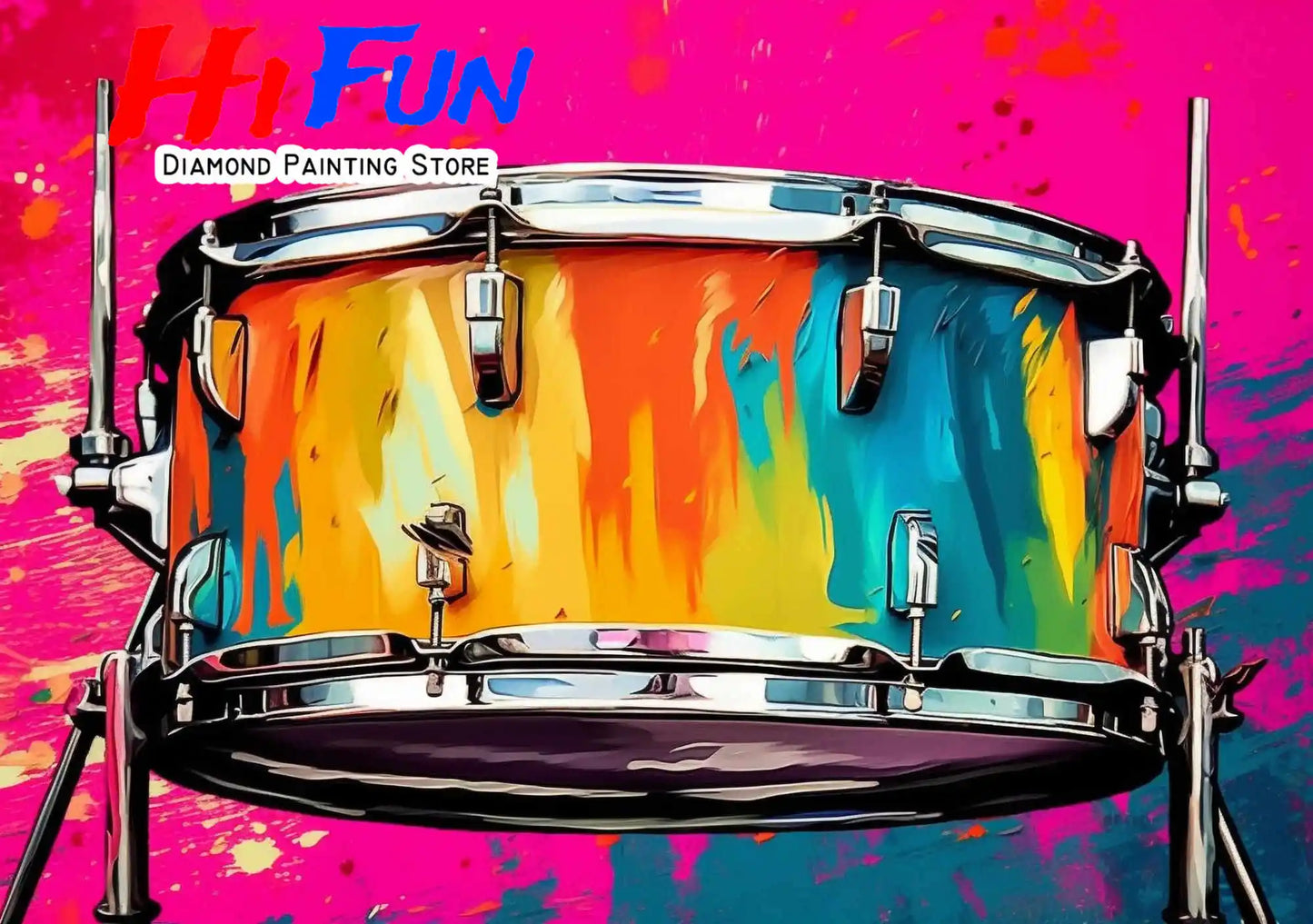 5D Diamond Painting Jazz Music Street Art with Drums Handmade Diamond Embroidery Cross Stitch Living Room Bedroom Decoration