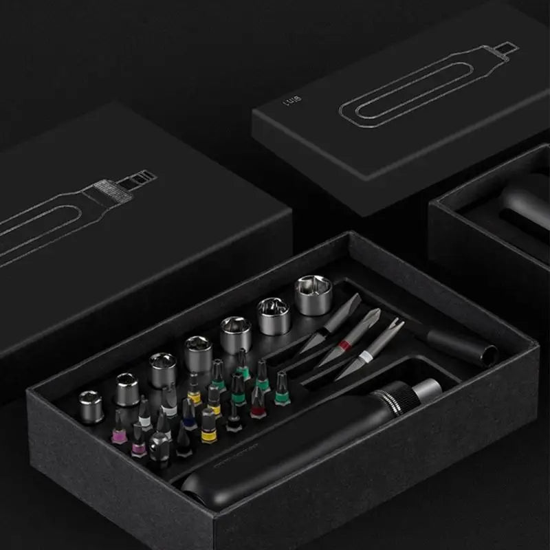 R9UF Screwdriver Ratchet Screw Driver Set Upgraded Capacity 9 in 1 / 37 in 1 Bits Press Type Magazine Design