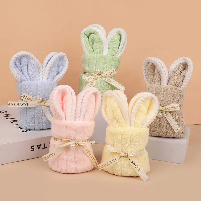 5Pcs Rabbit Towel Set Easter Gift Home Kitchen Bathroom Decor Supplies Wedding Baby Shower Kids Birthday Party Favors Guest Gift