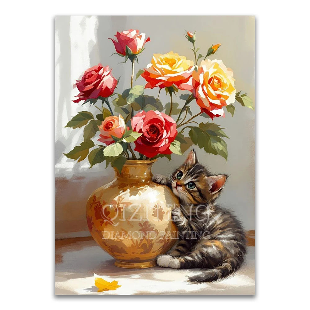 5D Diamond Painting Bouquet in Cup Color Flower Art Full Diamond Mosaic Cross Stitch DIY Modern Home Decor New Arrivals 2025