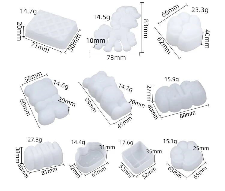 Food Toy Squeeze Mould Toast Handmade Molds DIY Cartoon Bear Slow-Rebound Stress Relief Squeeze Fun Rectangular Silicone Mold