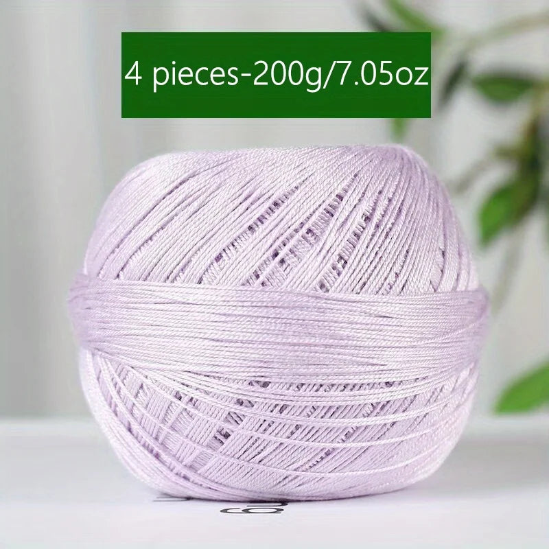 1PC Premium Mercerized Silk Lace Yarn Bundle-Soft, Durable, Vibrant Colors for DIY Knit & Crochet  Soft and Suitable for Summer
