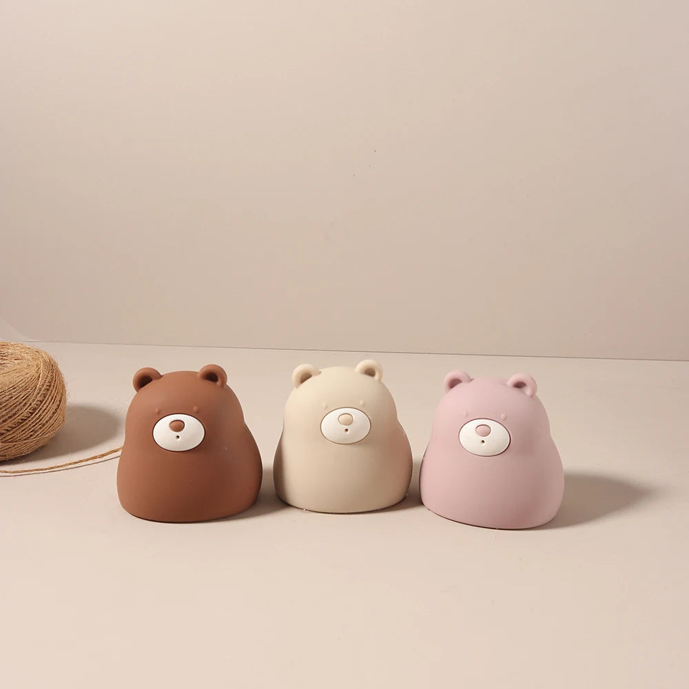 Cute Silicone Squeaky Bear Bath Toy - Safe Floating Water Toy for Baby Toddler Bath Time Fun, BPA Free