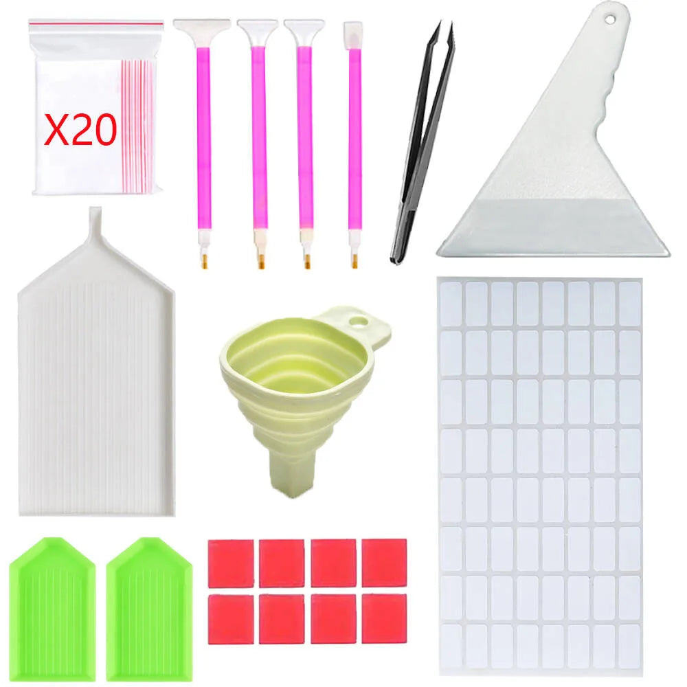 Complete 5D Diamond Painting Set Including Tools and Dot Drill Pen - DIY Craft Kit for Diamond Painting Creations