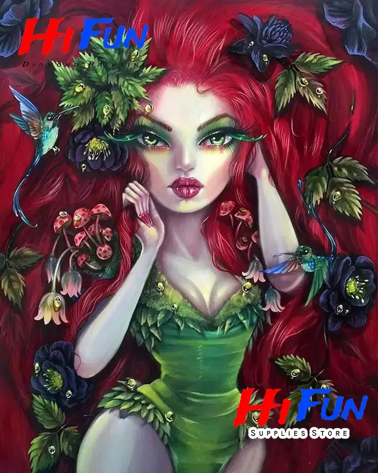 5D Diamond Painting Goth Girls Wonderland Collection Bizarre Art Full Square Diamond Embroidery Cross Stitch Diamond Mosaic Kit