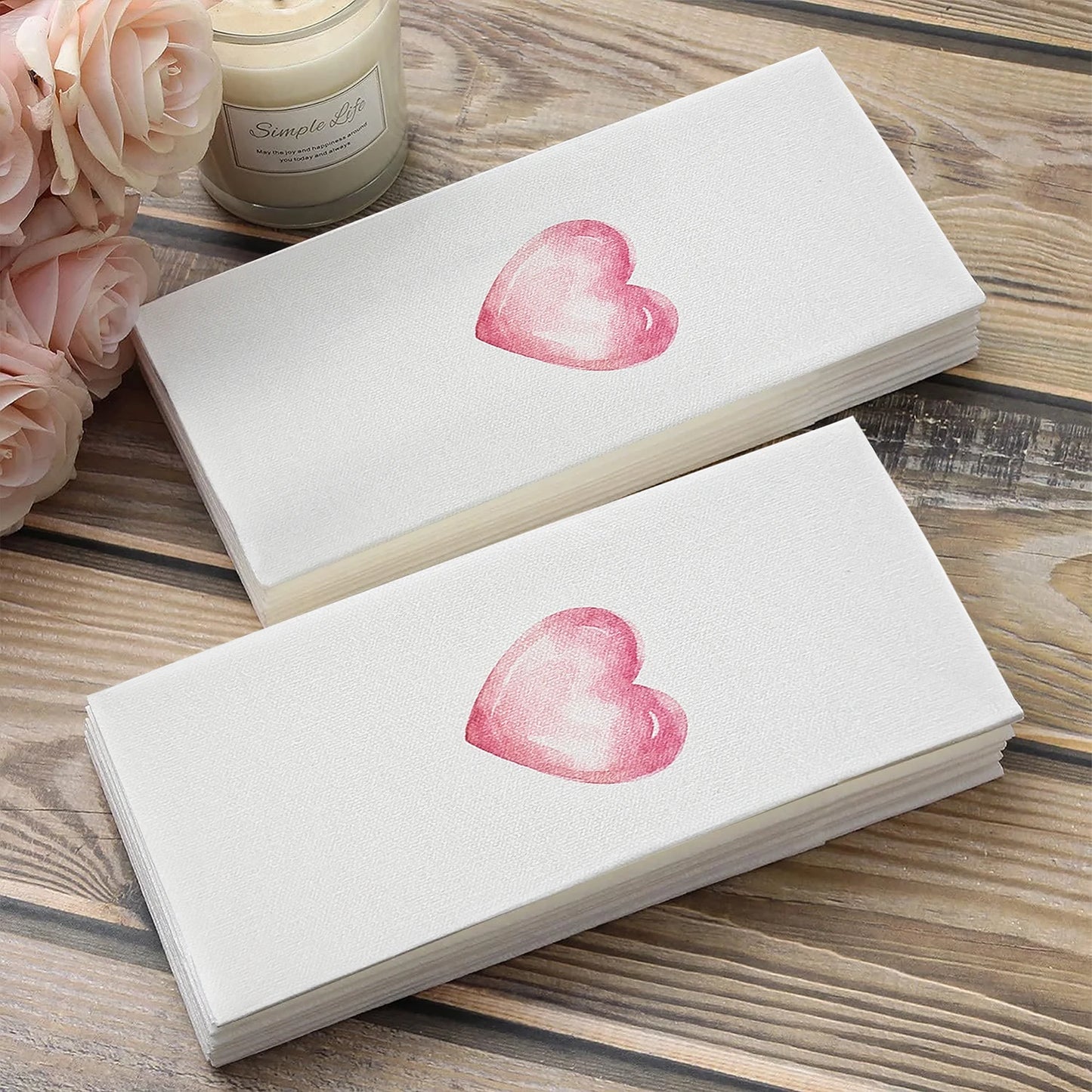 JINYUDOME Disposable Linen-Feel Santa Napkins Valentine's Day Wedding Party Holiday Dinner Family Paper Towels
