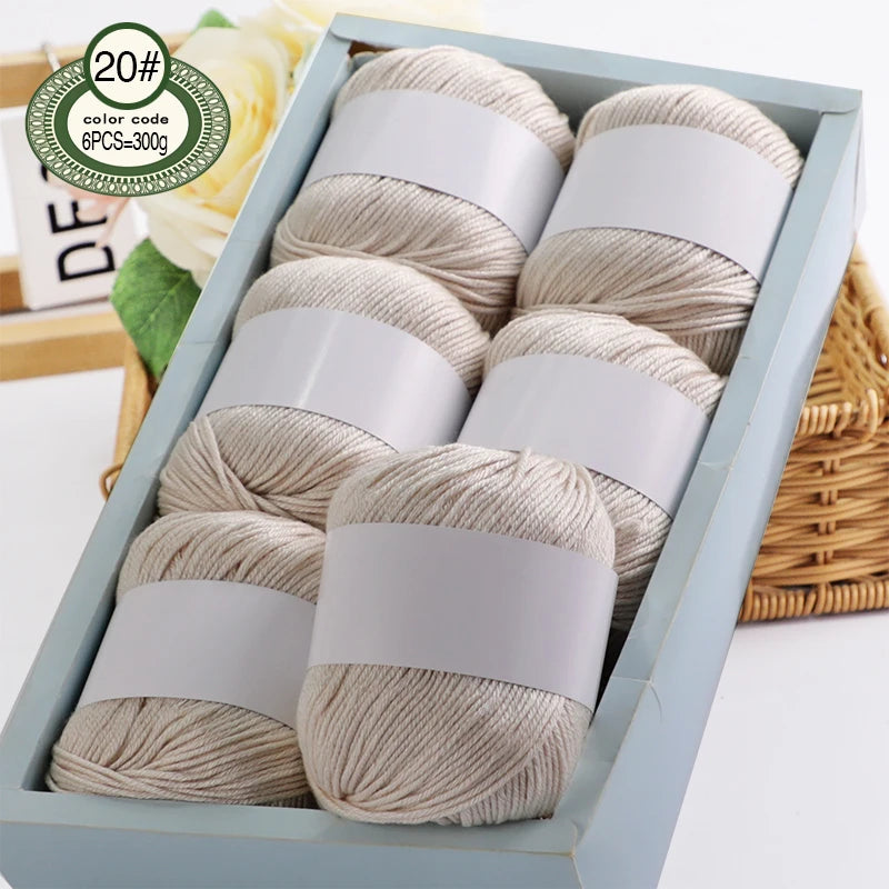 6pcs/Set Luxury Silk Blend Yarn, 50g Each, Soft Knitting Yarn Suitable For Sweaters, Baby Blankets And Scarves, Multiple Colors