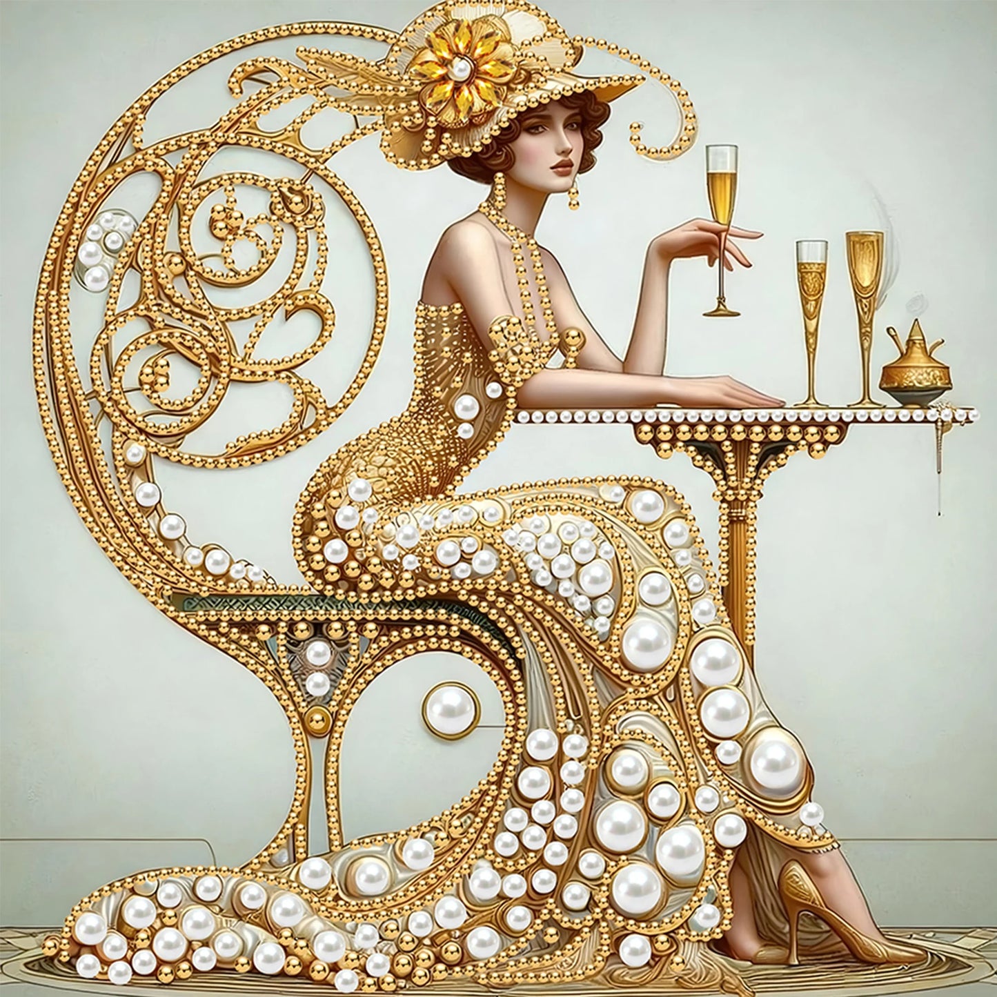 Beauty Special Shaped 5D DIY Partial Drill Diamond Art Kit for Adults Beginners Home Decor Crystal Diamond Art 11.81x15.75inch