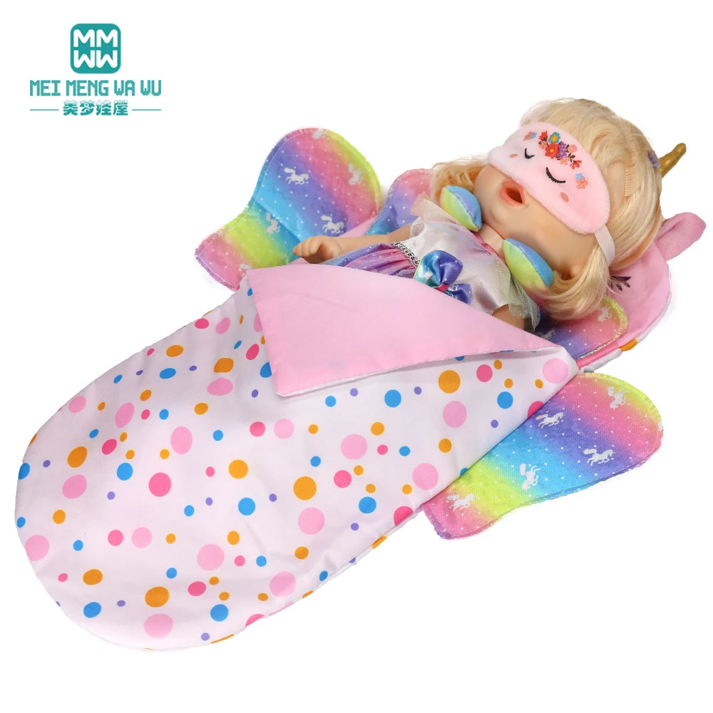 Doll accessories for 15-17inch new born doll backpack seat towel blanket Toy diaper Panties bag