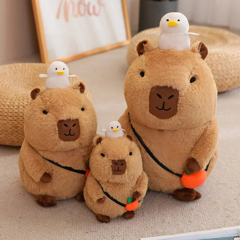 Capybara Plush Toy Simulation Capibara Cosplay Unicorn Dinosaur Dress Boba Bread Fruit Food Decor Birds Bubble Stuffed Animals