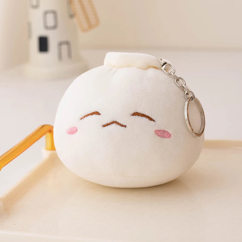 11cm Mini Rice Bao Steamed Stuffed Bun Plush Dumplings Keychain Cute Bag Pendant Decoration